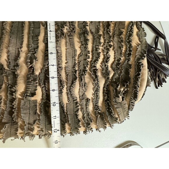 Gianni Conti Leather Purse Fringe Detail Satchel Crossbody Boho Italian EUC - Picture 8 of 13